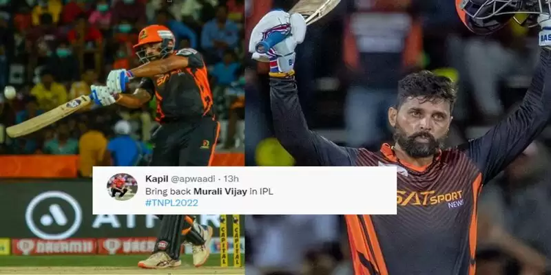 "Bring back Murali Vijay in IPL"- Twitter erupts after Murali Vijay scored a blistering 57-ball century in TNPL 2022