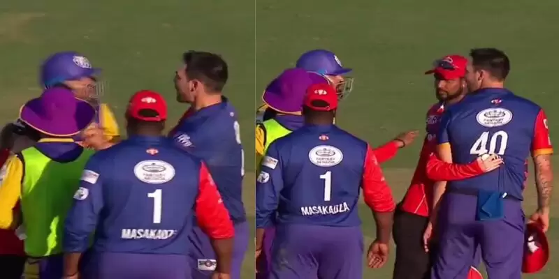 Watch: Things turned ugly as Mitchell Johnson pushed away Yusuf Pathan after a heated brawl in Legends League Cricket