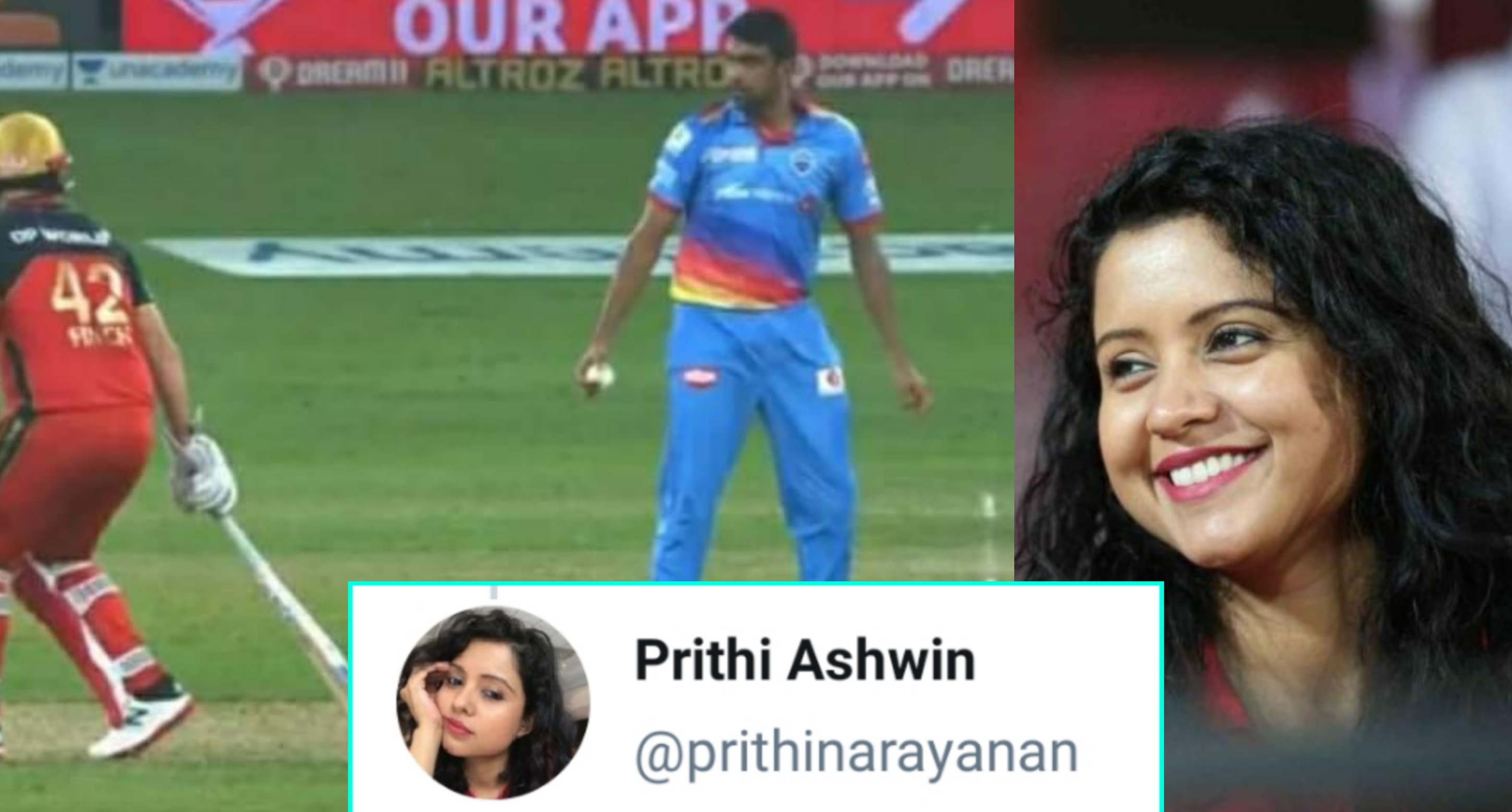 Ravichandran Ashwin's wife reacts after he does not mankad Aaron Finch in IPL 2020