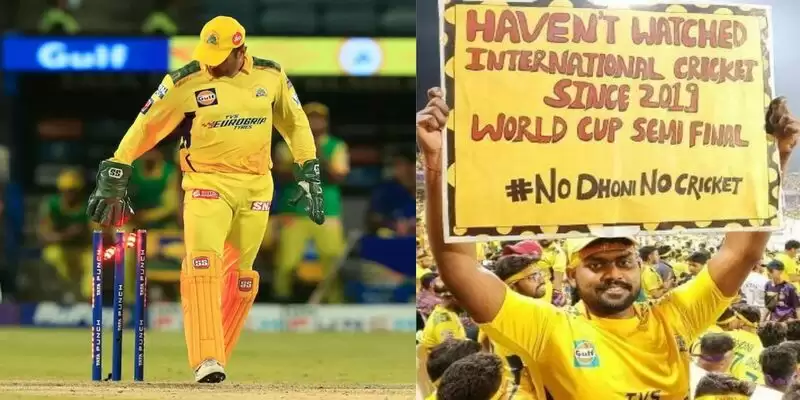 "No Dhoni No Cricket"- CSK fan's viral poster during an IPL game goes viral on internet