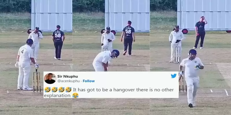 Fans get amused as batsman forgets to wear pads while coming out to bat, video went viral