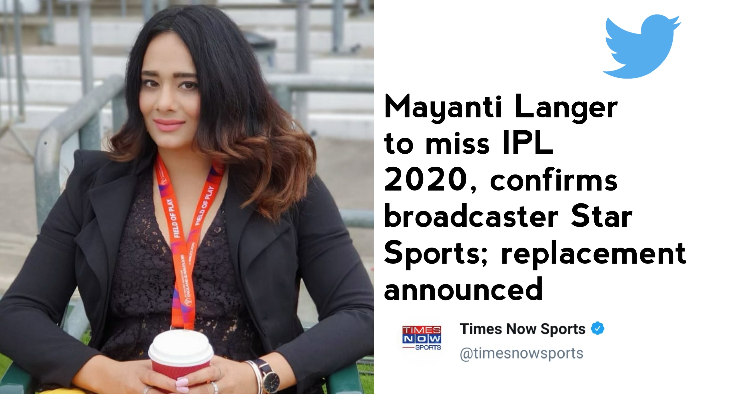 Mayanti Langer gives a fitting reply to Times Now for using 'Replacement' term