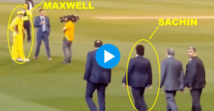 Watch: Glenn Maxwell leaves World Cup Interview, goes to hug Sachin Tendulkar first