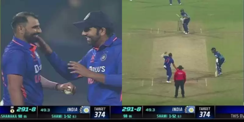 Watch: Great Gesture as Shami runs Shanaka out at bowler's end; later Rohit withdraws appeal to help SL skipper reach his century.